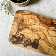 Frühstücksbrett aus Olivenholz mit runden Ecken | 22 x 14 cm – Bild 3
